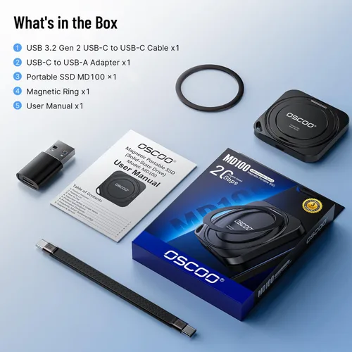 Vista 8 de SSD magnético portátil para teléfono de 1 TB con soporte, hasta 2000 MB/s, unidad externa de estado sólido compatible con MagSafe para iPhone