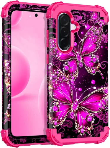 Vista 8 de Casetego Funda compatible con Galaxy A15 5G, que brilla en la oscuridad, tres capas, resistente, resistente, a prueba de golpes, protección
