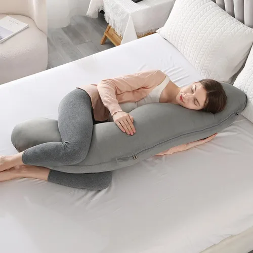Vista 8 de BATTOP - Almohadas de embarazo con funda refrescante, almohada de maternidad para dormir, soporte para vientre, caderas, piernas, imprescindibles
