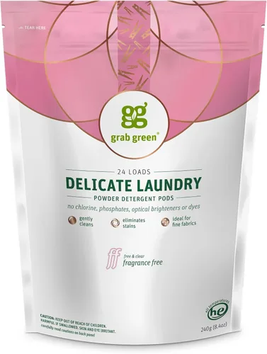 Vista 12 de Grab Green Cápsulas de detergente 3 en 1, 24 unidades, sin fragancia, a base de plantas y minerales, poder de limpieza superior, removedor
