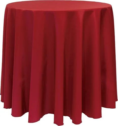 Vista 67 de Ultimate Textile Mantel redondo de lino de poliéster de 132 pulgadas, color rojo festivo