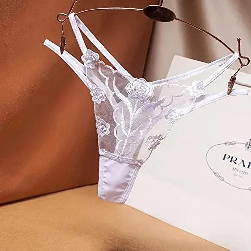 Vista 4 de Tanga de malla para mujer, ropa interior sexy, paquete de 3