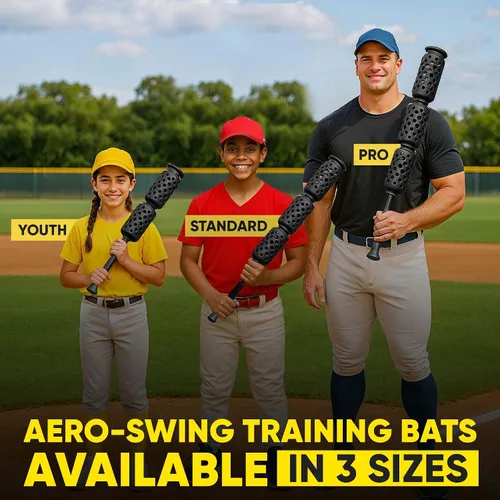 Vista 5 de Aero Swing - Entrenador de swing de béisbol y softbol, las piñas de resistencia al viento del swing del bate generan más velocidad de bate de más