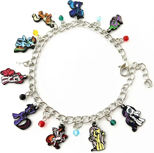 Vista 4 de JDHFJFH Littl Pony Charm Bracelet Metal Anime Gifts Charm Chain for Boys Girls and Women