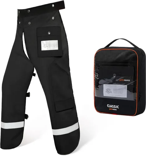 Vista 15 de Delantal de seguridad para motosierra de 8 capas, resistente, con cintura ajustable y bolsillo para hombres/mujeres, clásico C, naranja y negro