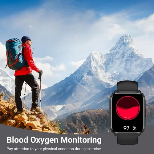 Vista 5 de Holiday Reloj inteligente para hombres y mujeres, pantalla táctil completa de 1.8 pulgadas con monitor de sueño SpO2 de frecuencia cardíaca, más