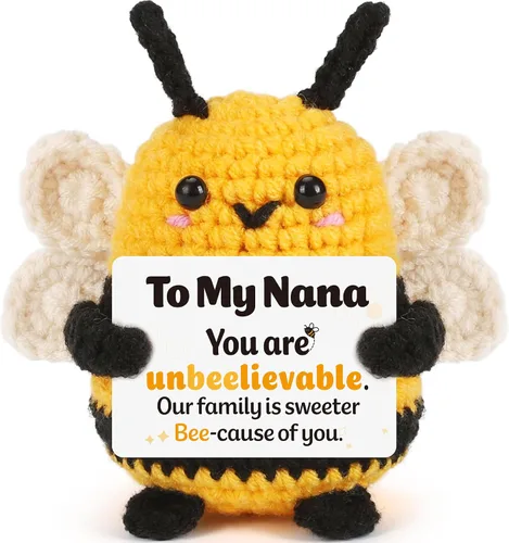 Vista 9 de LEJIAJINW - Regalos para tía para mujer, regalos de cumpleaños para tía de sobrina sobrina, linda abeja de ganchillo hecha a mano, regalo único