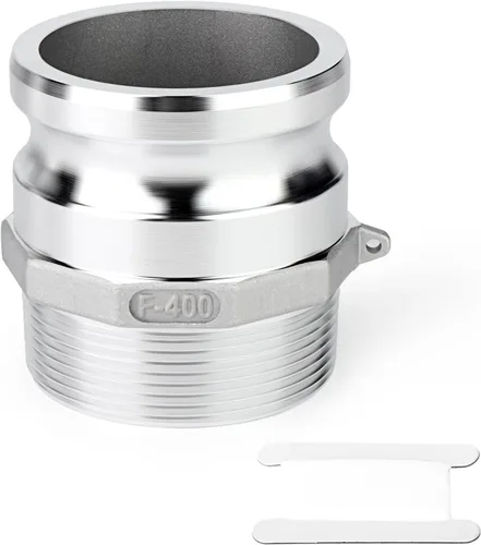Vista 7 de TAISHER 2 accesorios de manguera de aluminio tipo F global, enchufe de 1-1/2 pulgadas x 1-1/2 pulgadas NPT macho