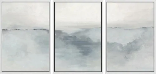 Vista 18 de SIGNWIN Lienzo enmarcado para pared, juego de arte tranquilo con reflejo de lago, acuarela, montaña y agua, ilustraciones modernas, arte abstracto