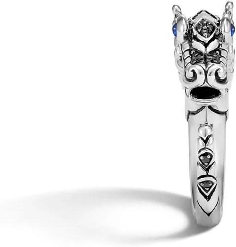 Vista 2 de John Hardy "Legends Naga" Anillo de plata de ley con diseño de dragón en acabado cepillado