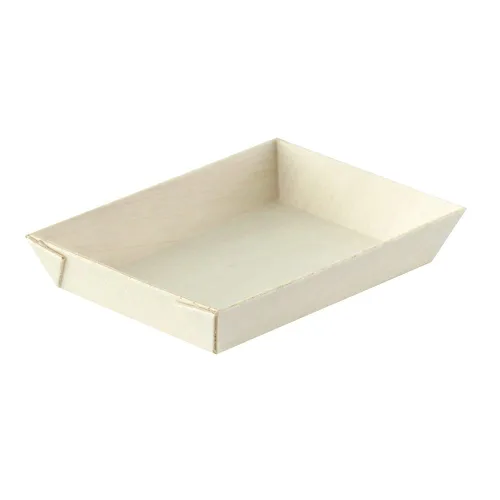 Vista 8 de PacknWood Bandeja cuadrada de madera samurái Plato de madera biodegradable para servir Bandeja Charcaturie Bandeja decorativa para sala