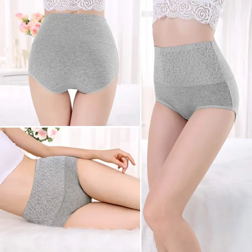 Vista 2 de Women's High Waist Panties Tummy Control Briefs Cotton Underwear No Muffin Top