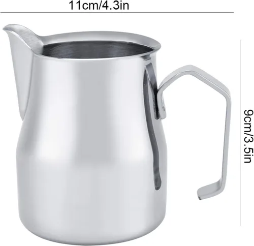 Vista 9 de Jarra de espuma de leche, grado premium cuidadosamente elaborada, segura, duradera, resistente al calor, resistente al óxido, café para cocina