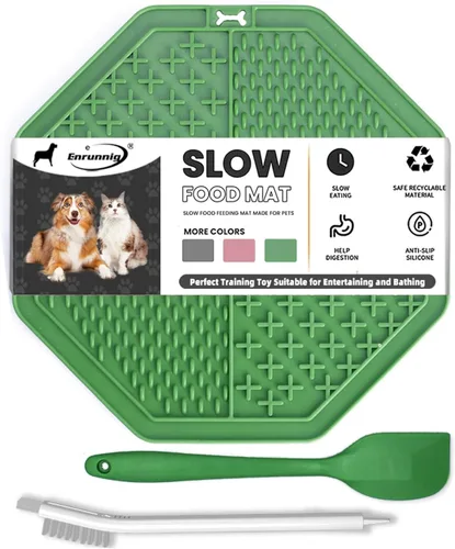 Vista 10 de Tapete para lamer gatos, 3 piezas. Tapete para lamer lentos en forma de pez, tapete antideslizante para lamer con ventosas para reducir el 3
