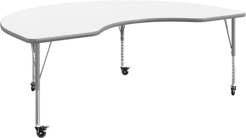 Vista 13 de Flash Furniture 72" x 48" Kidney Activity Table, Light Gray, Casters