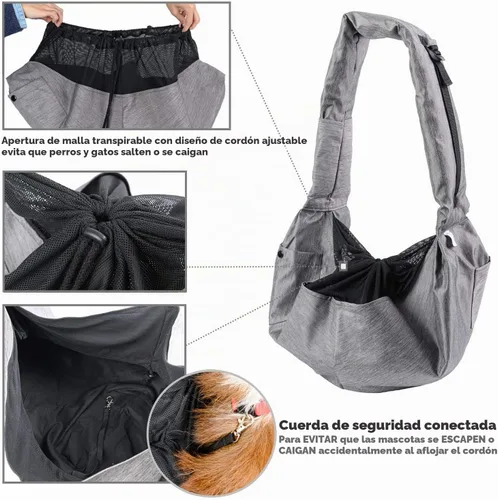 Vista 4 de ARELLA Cabestrillo Transportador para Perros Pequeños de 5 a 15 libras con Hombro Acolchado Ajustable Cómodo y Malla Transpirable para Viajes sin
