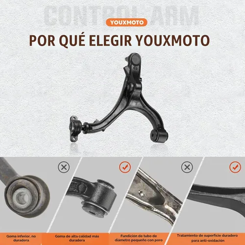 Vista 3 de Brazos de control delanteros superiores e inferiores aptos para Jeep Commander 2006-2010, Grand Cherokee (excluye SRT8) 2005-2010, 12 kits