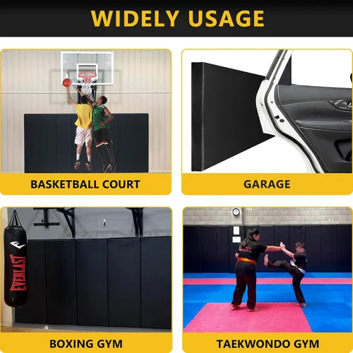 Vista 5 de Acolchado de pared para gimnasio, protector de pared para cancha de baloncesto, almohadillas protectoras extraíbles de 2 pulgadas de grosor de alta
