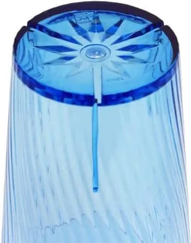Vista 5 de TrueCraftware - Juego de 12 vasos Belice de policarbonato azul de 8 onzas. Vasos de té helado de alta calidad, apilables, reutilizables, aptos