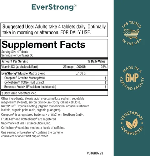 Vista 2 de Purity Products EverStrong - Mezcla de matriz muscular - monohidrato de creatina - boro (fitoboro fruteX-B) - Extracto de bayas de café - Impulsado