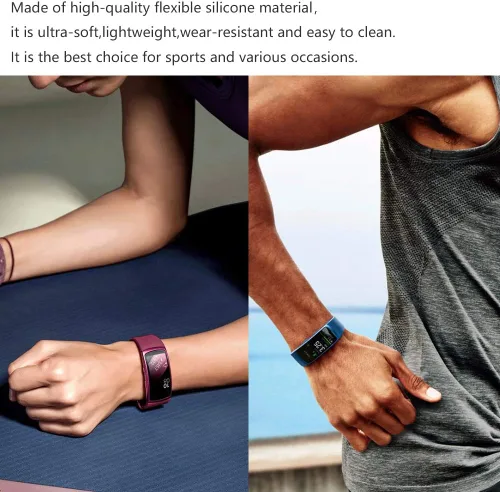 Vista 6 de Correas de repuesto de silicona suave para reloj inteligente Samsung Gear Fit 2 y Fit 2 Pro, grande, lavanda