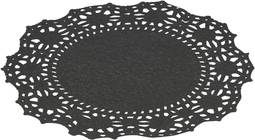 Vista 23 de Restaurantware Pastry Tek Blondas de Encaje de 4 x 4 Pulgadas 100 Vajilla Decorativa - Blondas de Mesa Desechables Redondas de Papel Negro