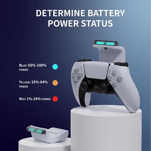 Vista 2 de Paquete de batería recargable para PS5 Controller PS5, estación de carga del controlador PS5, cargador de controlador PS5 para controlador