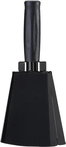 Vista 2 de Campana de vaca de acero de 8 pulgadas con asa, campana para hacer ruido, campana de llamada de mano fuerte para eventos deportivos, fútbol, fútbol