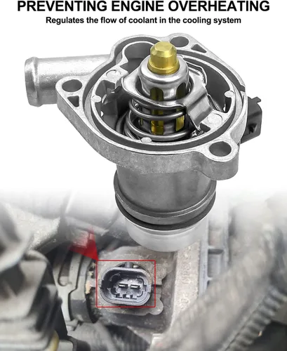 Vista 2 de Conjunto de carcasa de termostato de refrigerante de motor de aluminio con junta para Chevy Cruze 2011-2016 Trax Sonic Buick Encore 2013-2020 1.4