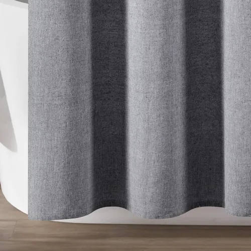 Vista 5 de Lush Decor Par de paneles de cortina para ventana de mezcla de algodón teñido de hilo de rayas con botones, 40 pulgadas de ancho x 84 pulgadas