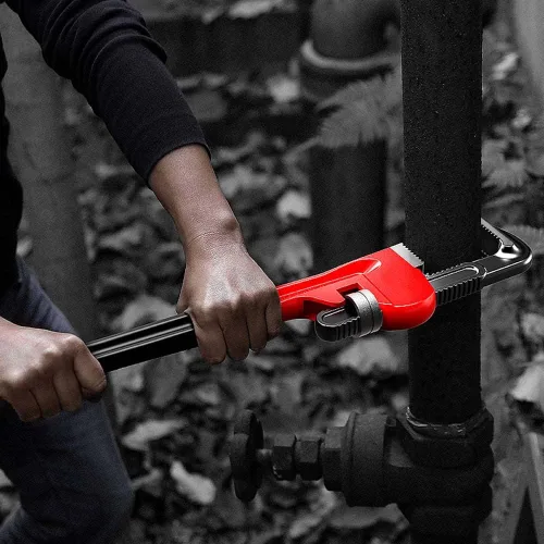 Vista 5 de Utoolmart Llave de tubería recta de alta resistencia, llave de fontanería recta de 10 pulgadas, llave inglesa de alta resistencia, rojo, 1 unidad