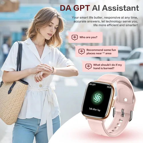 Vista 3 de 2025 Smart Watches for Women, 1.75'' Lightweight Smartwatch Women with Da GPT AI, 24/7 Sleep/ Heart Rate/ SpO2/ Blood Pressure Monitor, 120