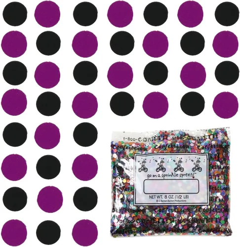 Vista 216 de Confetti Circle 1/4" Negro, Azul Marino Combo - 2 bolsas de media onza (1 oz) (8550/9971)