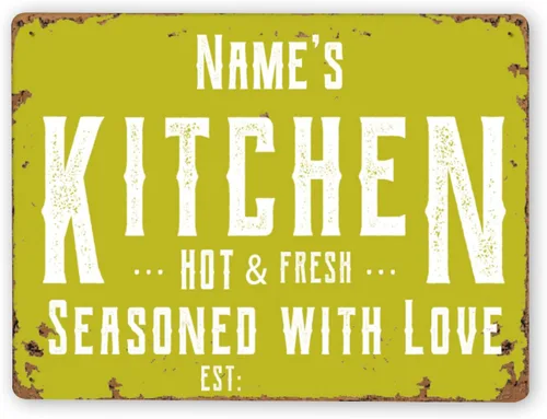 Vista 7 de Letreros de cocina personalizados personalizados para cocina, decoración de pared, letreros de metal para restaurante de mostrador, bar en casa