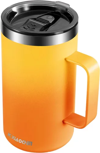 Vista 21 de KXIAOCHEN - Taza de café aislada de 20 onzas con tapa, taza de café de acero inoxidable, vaso de café de doble pared con aislamiento al vacío