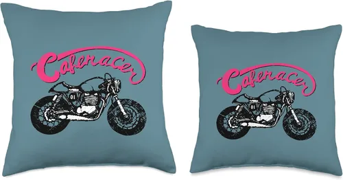 Vista 3 de American Cafe Racer Motorcycle Apparel and Merch Cafe Racer Biker - Cojín de 16 x 16 pulgadas, multicolor