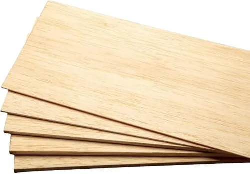 Vista 4 de Binos - Hojas de madera de balsa, tablón fino de madera de balsa, perfecto para modelar, manualidades, aficiones, láser, quema de madera, aviones