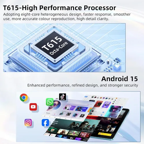 Vista 3 de Tablet Android 15 de 10 pulgadas, 24GB RAM 128GB ROM, Tabletas con Funda de Teclado Ratón Stylus, 1TB Expandible, Octa-Core 6000mAh 1280x800 IPS HD