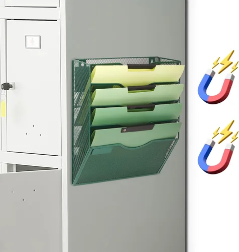 Vista 34 de EASEPRES Organizador de archivos de malla de 3 bolsillos para colgar en la pared, carpeta de papel para correo montada en la pared, organizador