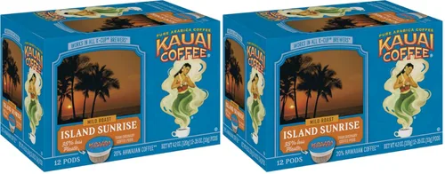 Vista 35 de Kauai Coffee Cápsulas K-Cup para cafeteras Keurig, café arábica, 10% hawaiano, tostado medio, aroma brillante con notas florales, descafeinado, 1