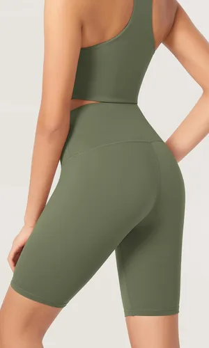 Vista 3 de ODODOS ODLEX - Paquete de 2 pantalones cortos de entrenamiento de cintura alta para mujer, control de abdomen, entrenamiento, gimnasio, atletismo