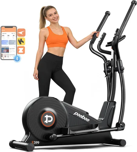 Vista 9 de pooboo Elliptical Machine, Elliptical Exercise Machine with 16-Level Resistance&Quiet Magnetic Driving System, Elliptical Machine for Home with LCD