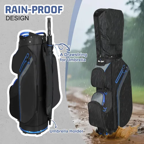 Vista 5 de Cart Golf Bag 15 Way Organizer Divider Top Golf Club Bags Lightweight Golf Cart Bags for Men Women with Cooler, Rain Cover