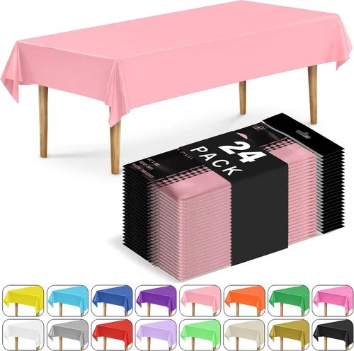 Vista 65 de DecorRack 2 Manteles rectangulares de plástico libres de BPA, 54 x 108 pulgadas, mantel de mesa para comedor, mantel rectangular para fiestas