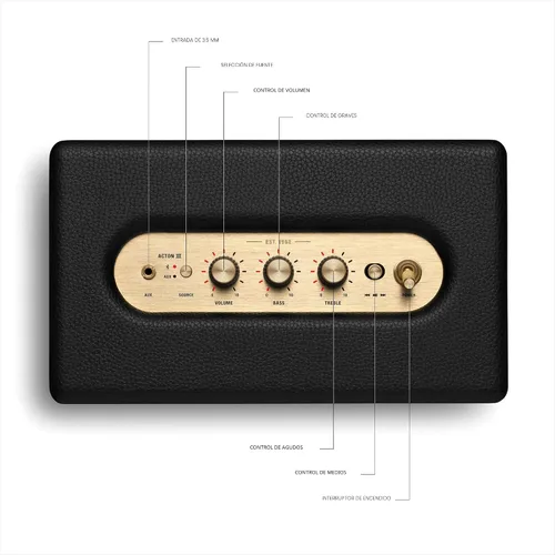 Vista 6 de Altavoz Marshall Acton III Bluetooth para el hogar, Negro