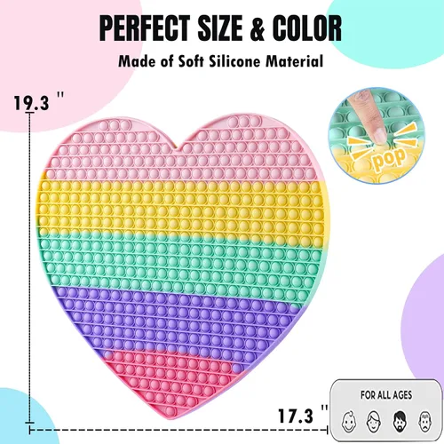 Vista 2 de Juguete sensorial grande de 460 burbujas para niños regalo gigante de burbujas de empuje de 19 pulgadas para niños juguete gigante extra grande Mega