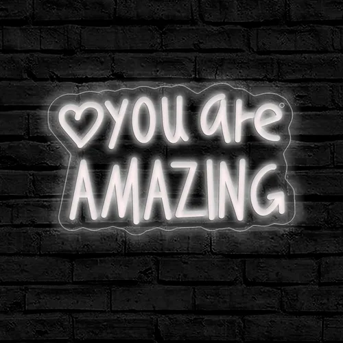 Vista 9 de Letrero de neón "You Are Amazing" para decoración de pared para dormitorio, aula, bar, pub, club, guardería, colgante, luz LED rosa USB regulable