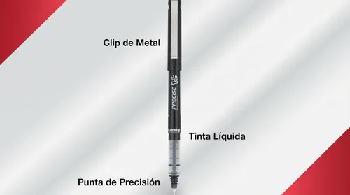 Vista 3 de Bolígrafos Pilot Precise V5 con tapa de tinta líquida, bolígrafos de punta extrafina 0.5 mm, bolígrafos de colores, colores surtidos, paquete de 7