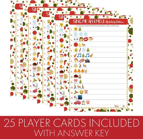 Vista 3 de DISTINCTIVS Juego de fiesta de Navidad - Cántame un emoji, 25 jugadores
