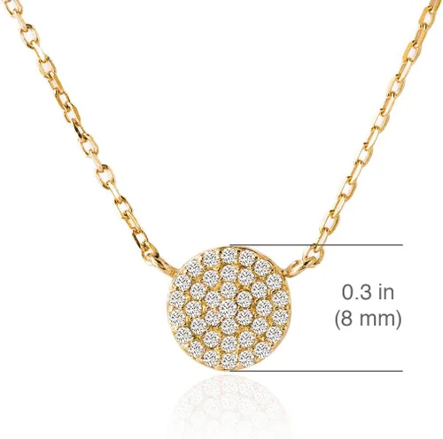 Vista 2 de A+O Collar de la amistad - Collar con circonita cúbica en oro, oro rosa, plata de ley